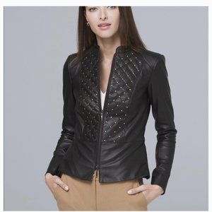 WHBM Black Leather Jacket